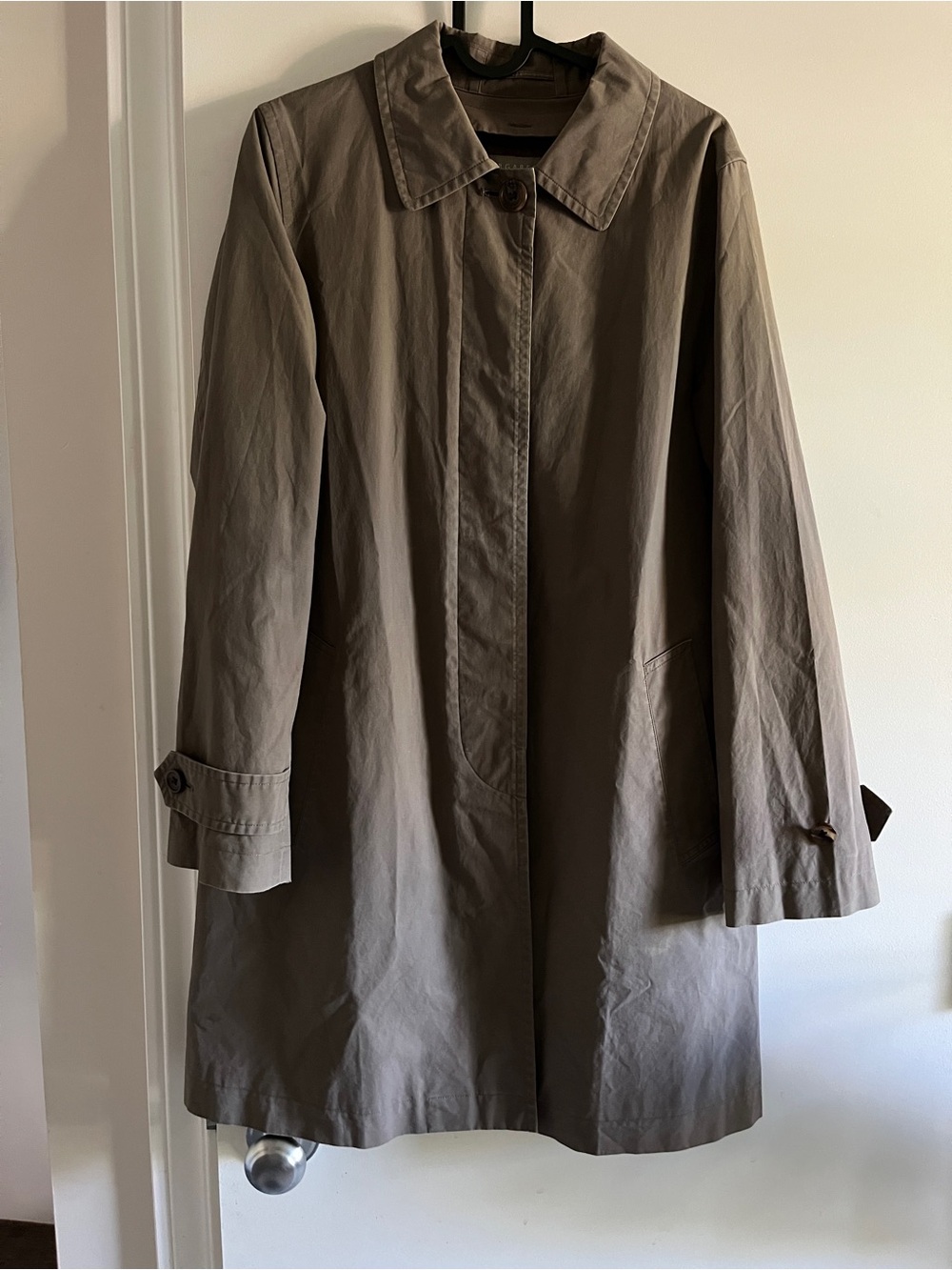 Vintage Margaret Howell Olive Cotton Trench Coat Size III Made in Japan